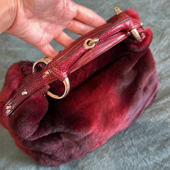 Gucci Horse Bit rabbit fur and lizard bag - Picture 4 of 11